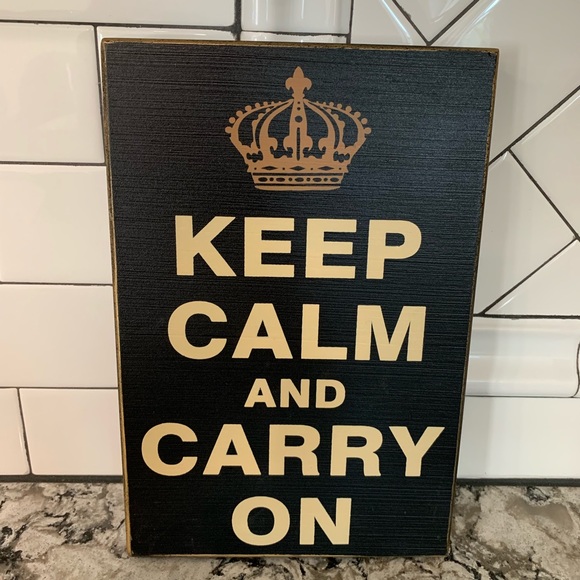 Other - Keep Calm & Carry On Wooden Sign